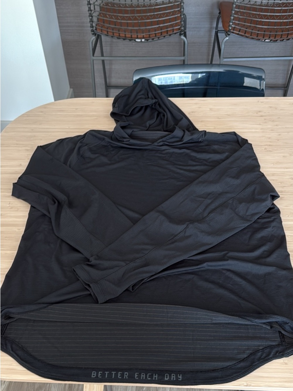 lululemon Black Hooded Long-Sleeve Shirt